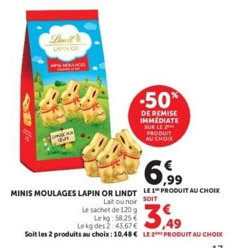 MINIS MOULAGES LAPIN OR LINDT