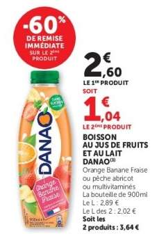 BOISSON AU JUS DE FRUITS ET AU LAIT DANAO