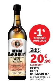 Pastis Henri Bardouin 45°