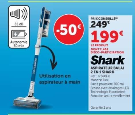Shark Aspirateur Balai 2 en 1