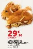LAPIN GARNI 30 TOASTS POULAILLON