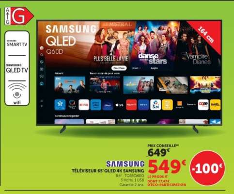 SAMSUNG TÉLÉVISEUR 65" QLED 4K