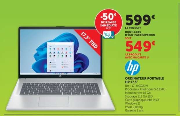 ORDINATEUR PORTABLE HP 17.3"