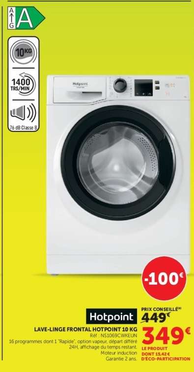 Lave-linge frontal Hotpoint 10 kg