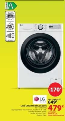 LAVE-LINGE FRONTAL LG 11 KG