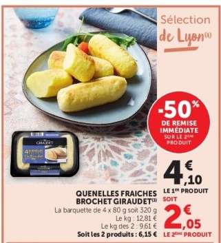 QUENELLES FRAICHES BROCHET GIRAUDET
