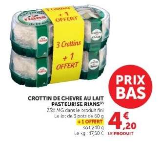 Crottin de Chevre au Lait Pasteurise Rians
