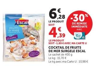 Cocktail de fruits de mer surgelé "Escal"