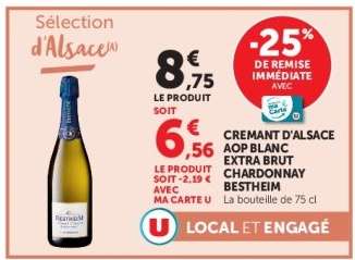 CREMANT D'ALSACE AOP BLANC EXTRA BRUT CHARDONNAY BESTHEIM