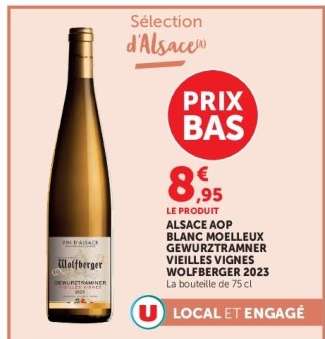 Alsace AOP Blanc Moelleux Gewurztraminer Vieilles Vignes Wolfberger 2023