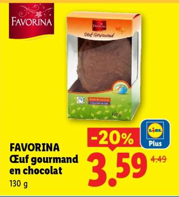 FAVORINA Œuf gourmand en chocolat