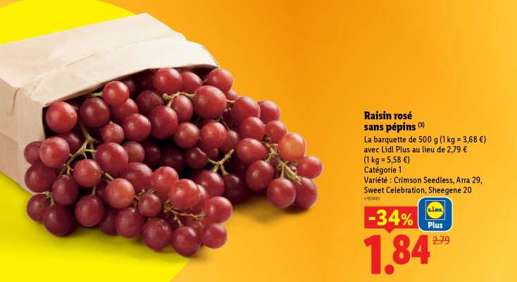 RAISIN ROSE SANS PÉPINS