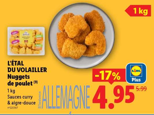 L'ÉTAL DU VOLAILLER Nuggets de poulet
