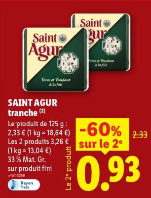 Saint Agur tranche