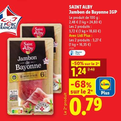SAINT ALBY Jambon de Bayonne IGP