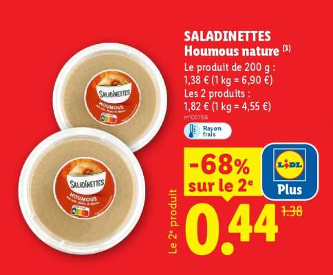 SALADINETTES Houmous nature