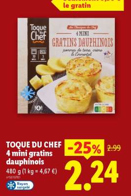 TOQUE DU CHEF 4 mini gratins dauphinois
