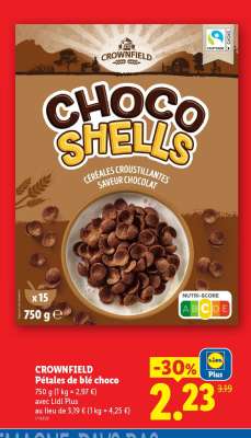CROWNFIELD Pétales de blé choco