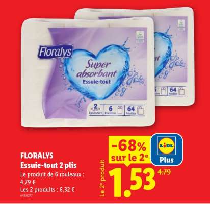 FLORALYS Essuie-tout 2 plis
