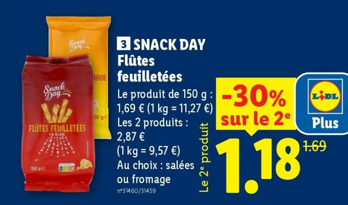 SNACK DAY Flûtes feuilletées