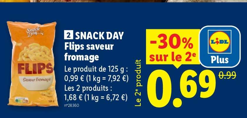 SNACK DAY Flips saveur fromage