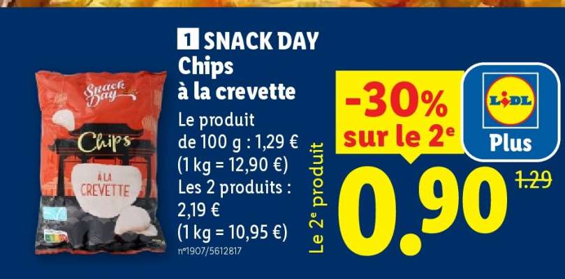 SNACK DAY Chips à la crevette