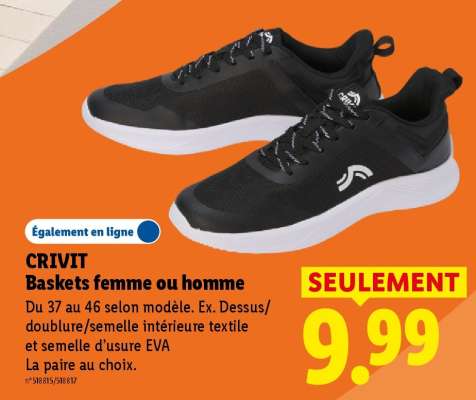 CRIVIT Baskets femme ou homme
