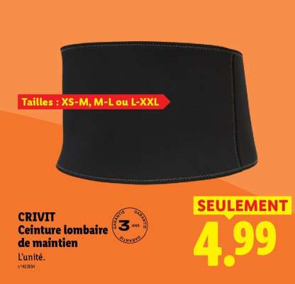 CRIVIT Ceinture lombaire de maintien