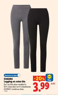 ESMARA Legging en coton bio