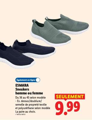 ESMARA Sneakers homme ou femme