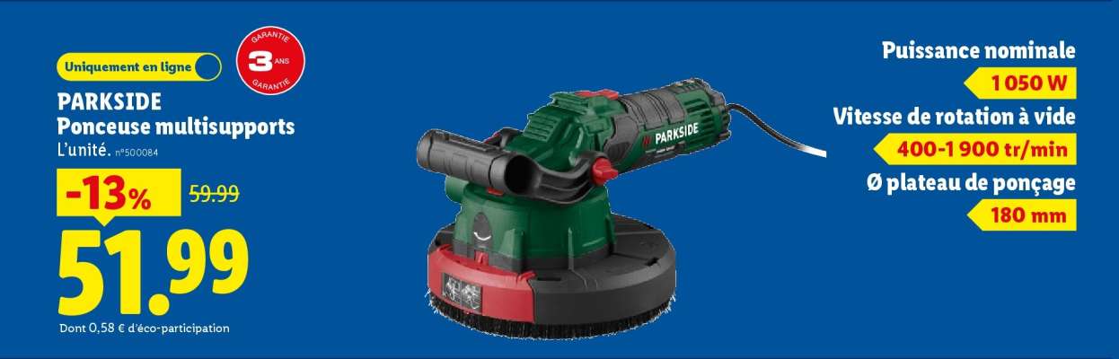 PARKSIDE Ponceuse multisupports