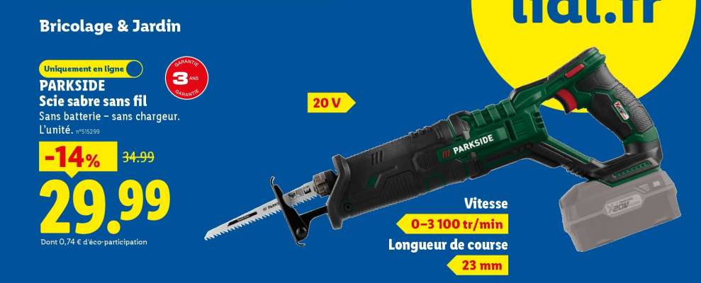 PARKSIDE Scie sabre sans fil