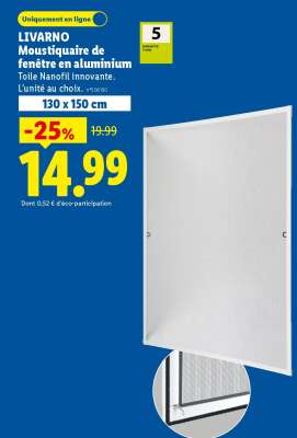 LIVARNO Moustiquaire de fenêtre en aluminium