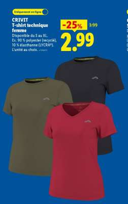 CRIVIT T-shirt technique femme