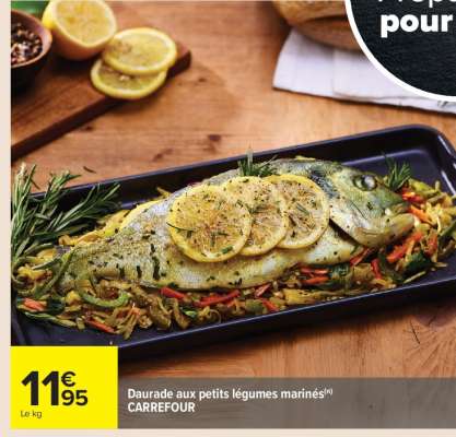 Daurade aux petits légumes marinés