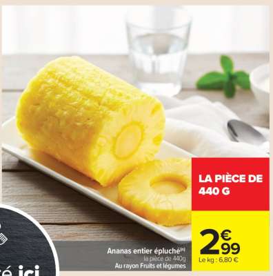Ananas entier épluché