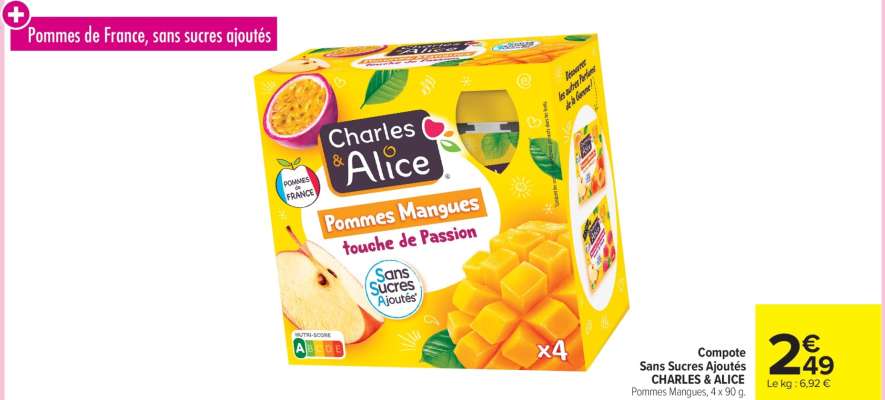 Compote Sans Sucres Ajoutés CHARLES & ALICE