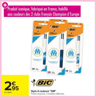 BIC Stylo 4 couleurs "OM"