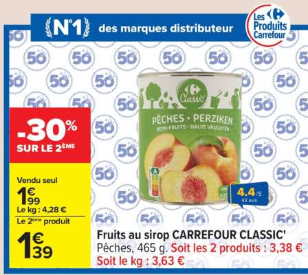 Fruits au sirop CARREFOUR CLASSIC'