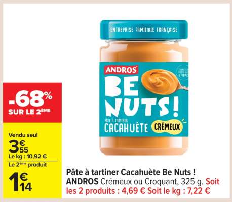 Pâte à tartiner Cacahuète Be Nuts !