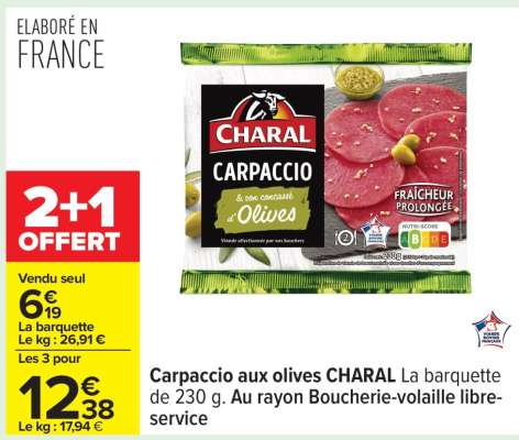 Carpaccio aux olives CHARAL