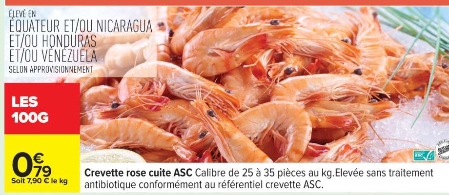 Crevette rose cuite ASC
