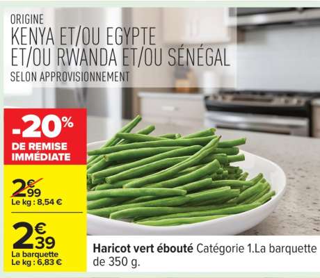 Haricot vert ébouté
