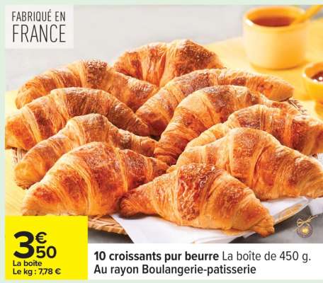 10 croissants pur beurre