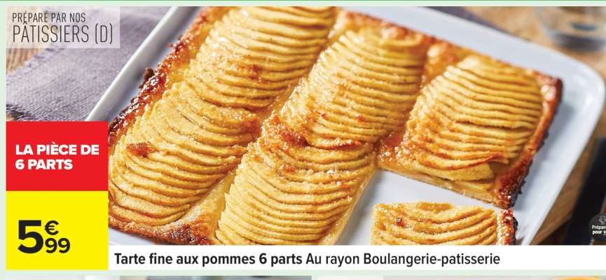 Tarte fine aux pommes 6 parts
