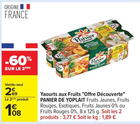 Yaourts aux fruits «Offre découverte» PANIER DE YOPLAIT