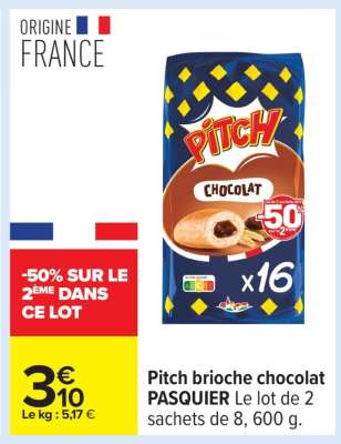 Pitch Brioche Chocolat Pasquier