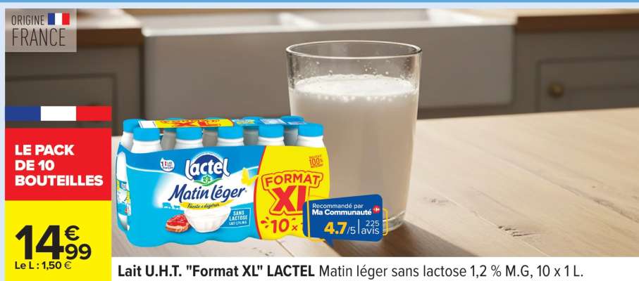 Lait U.H.T. "Format XL" LACTEL