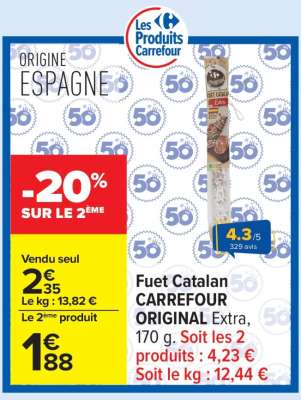 Fuet Catalan CARREFOUR ORIGINAL Extra