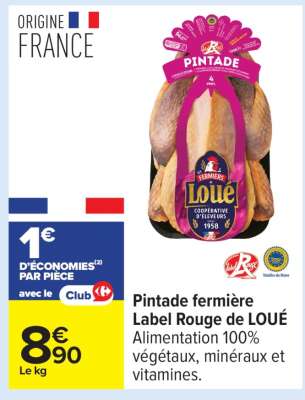 Pintade fermiere Label Rouge de LOUÉ